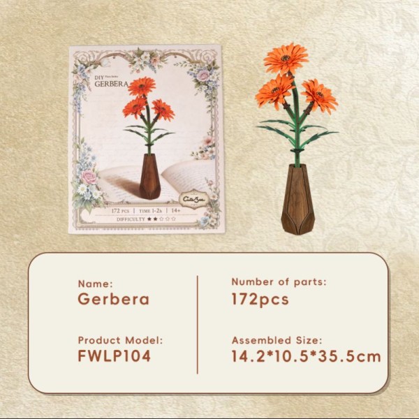 Flores Gerbera 172 Piezas