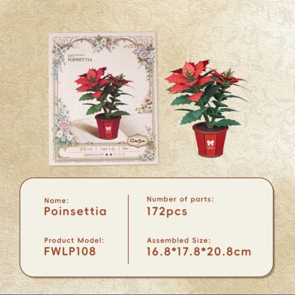 Flores Poinsettia 172 Piezas