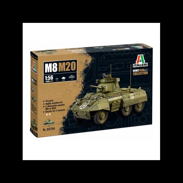VEHÍCULO MILITAR M8/M20 GREYHOUND 1:56