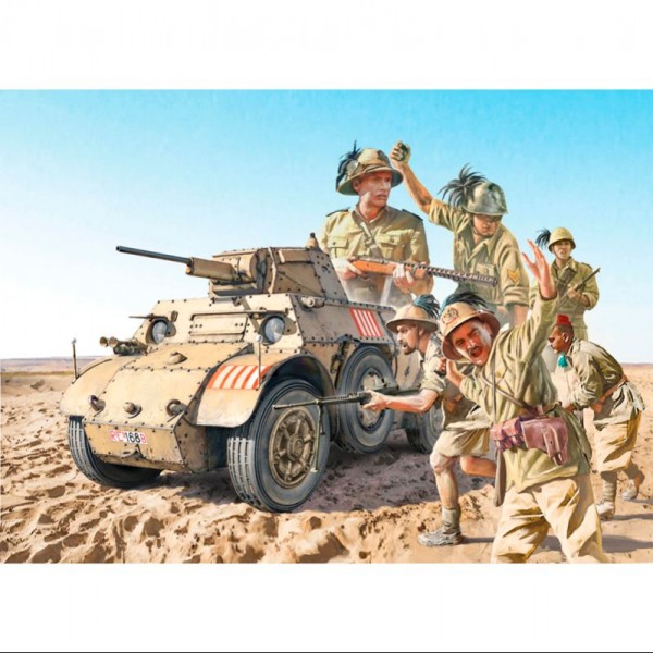 VEHÍCULO MILITAR AUTOBLINDA AB 41 W/ BERSAGLIERI 1:35