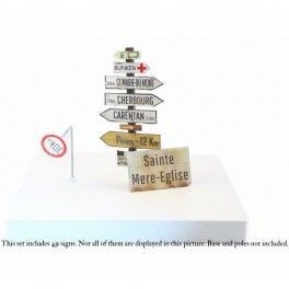 Señales de papel de Normandía WWII. Escala: 1/35  Contiene 49 modelos diferentes de señales.