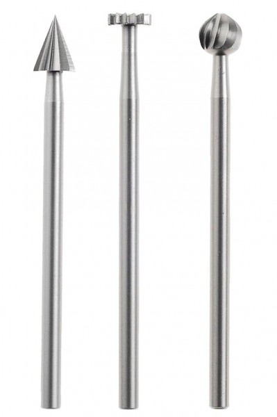 Juego de tres fresas de acero de tungsteno vanadio