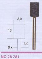 Muelas de corindón cilíndricas 8 mm 3 und