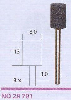 Muelas de corindón cilíndricas 8 mm 3 und