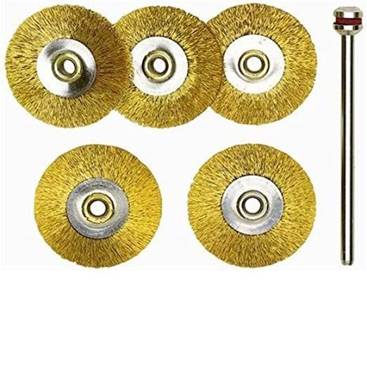 Cepillos de latón en forma de rueda 22 mm 5 und