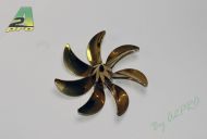 Hélice siete palas latón izquierda 63 mm