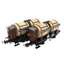 Set de dos vagones con toneles 1/87