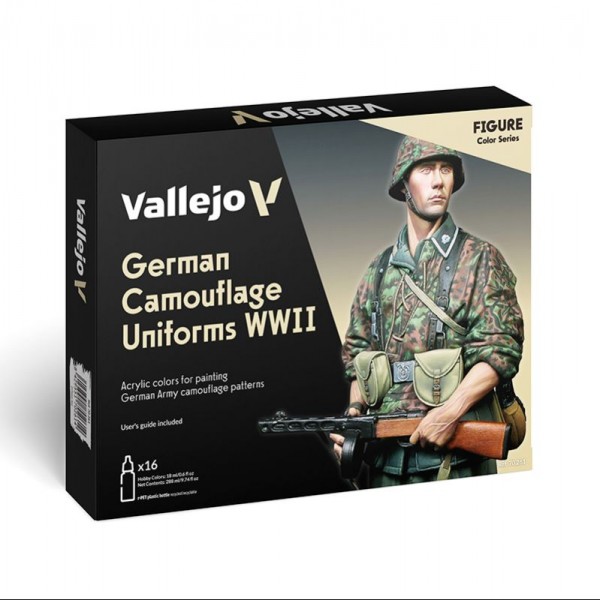 FIGURAS / SET 16 MODEL COLOR GERMAN CAMO. UNIFORMS WWII 18ML