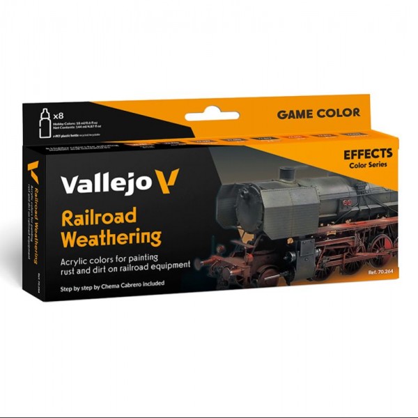 EFECTOS / SET 8 MODEL COLOR RAIL. WEATHERING C.CABRERO 18ML