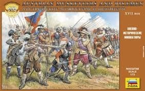 AUSTRIAN MUSKETEEERS AND PIKEMEN, 17TH CENT 1/72