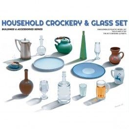 Accesorio Household Crockery & Glass Set , escala 1/35