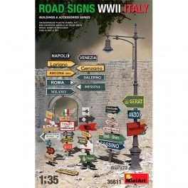Accesorios señales de calle italiana durante la II Guerra Mundial.  Escala 1:35